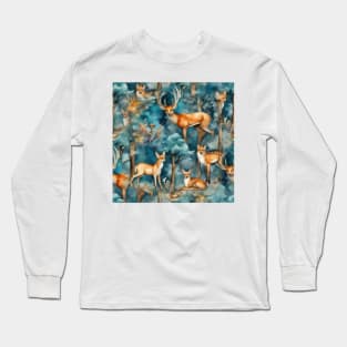 Creatures in the enchanted forest watercolor Long Sleeve T-Shirt